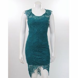 Free People Intimately Lace Slip Dress Teal/Green